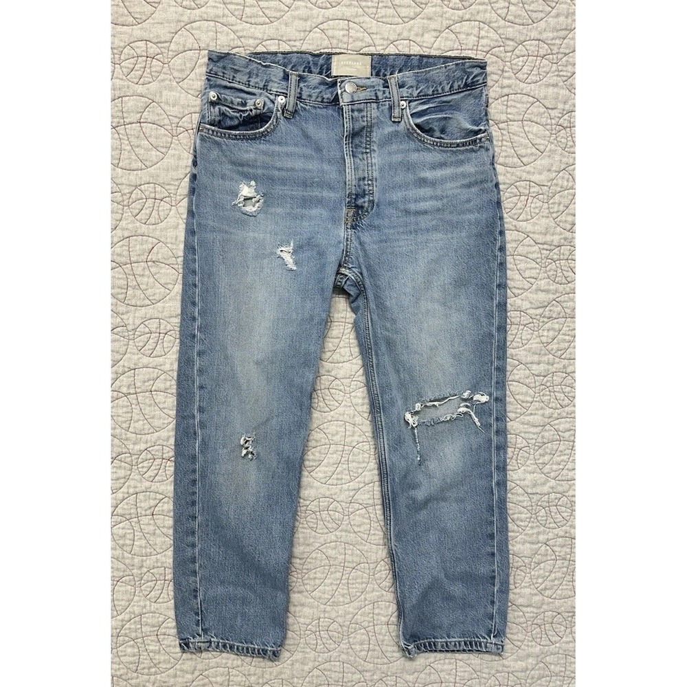 Everlane Summer Slouch Jean Blue Distressed High Rise / Women's‎ 26
